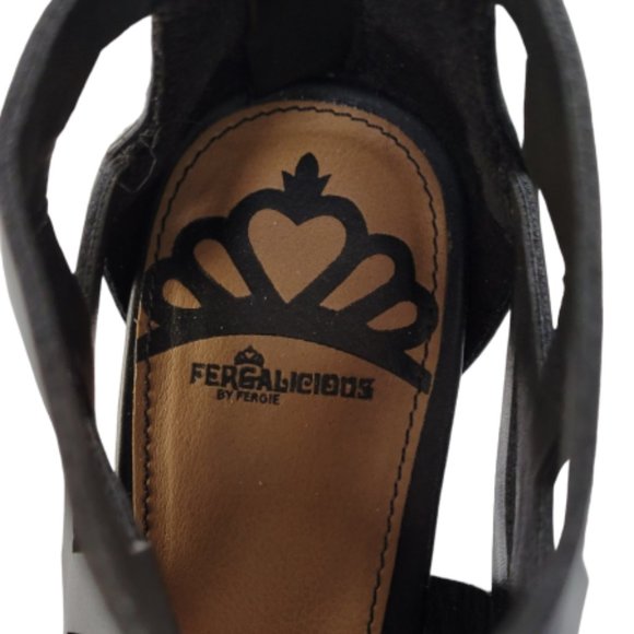 ❤️ Host Pick ❤️ FERGALICIOUS – Black Strappy Cage Shoe High Heels Back Zipp… - Picture 3 of 6